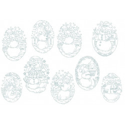 Stickserie - Schneemann Redwork